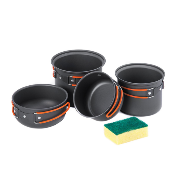 Naturehike Kits de olla, utensilios de cocina 4 en 1 para acampada, vajilla de aluminio para exterior, olla de Picnic, sartén, tazón, utensilios de cocina para senderismo