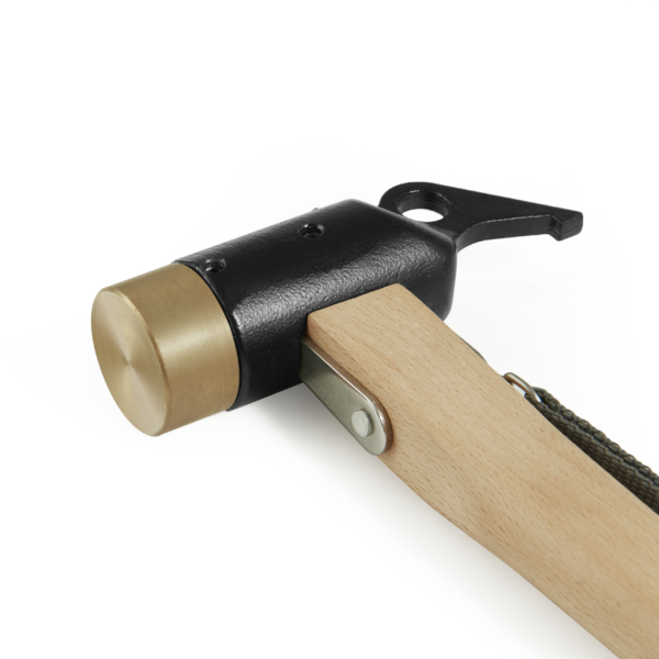 Naturehike Seire-Herramientas, Martillo multifuncional, Martillo de latón con mango de madera maciza para camping al aire libre Martillo de hierro ligero para tienda de viaje Diseño de gancho