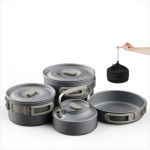 Naturehike Seire-Yexing Kits de utensilios de cocina para acampada, tetera portátil de aluminio, sartén plegable, vajilla, Hervidor para exteriores
