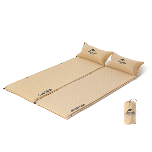 Naturehike Serie-10D colchoneta autoinflable portátil para acampar al aire libre con almohadilla para dormir individual/doble, autoinflable Pillow con esterilla