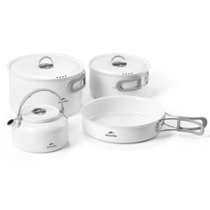 Naturehike Serie-Chunsheng Kits de ollas antiadherentes de cerámica para acampar, vajilla portátil para exteriores, hervidor, sartén, utensilios de cocina, Ultraligero
