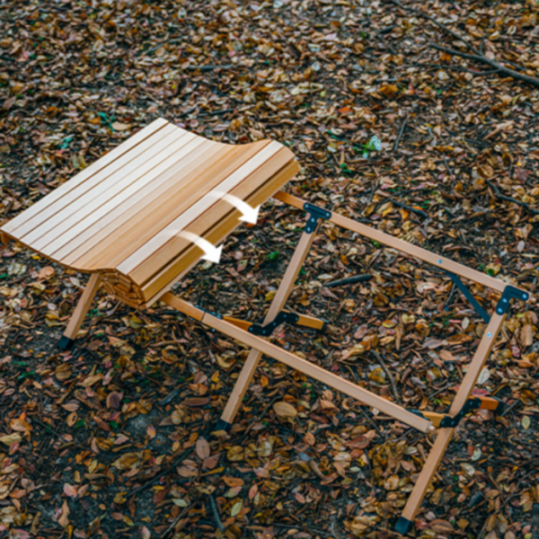Naturehike Serie-Fangjian mesa plegable para exteriores, muebles portátiles de madera para aire libre, rodamiento, con capacidad de carga 30KG