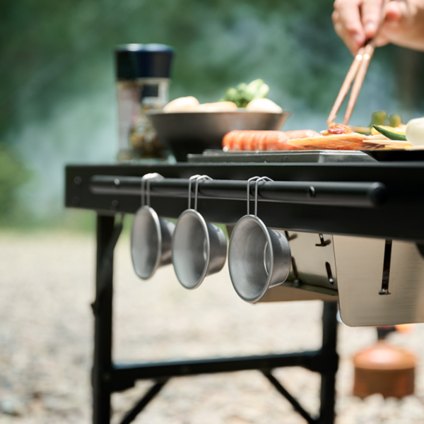 Naturehike Serie-IGT Mesa de combinación plegable de haya para exteriores, mesa de comedor portátil de aleación de aluminio para acampar y barbacoa, con soporte de carga de 30kg