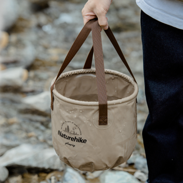 Naturehike Serie-Lingwo cubo de agua redondo plegable de 10/20L, cubo de almacenamiento portátil duradero, herramientas multifuncionales para pesca, Camping y senderismo