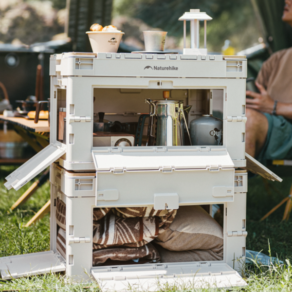 Naturehike Serie-Lingyue L Caja de almacenamiento plegable con Tablet de gran capacidad para exteriores, mesa portátil para acampar, equipo de acampada, caja de almacenamiento para maletero de coche, novedad de 2024