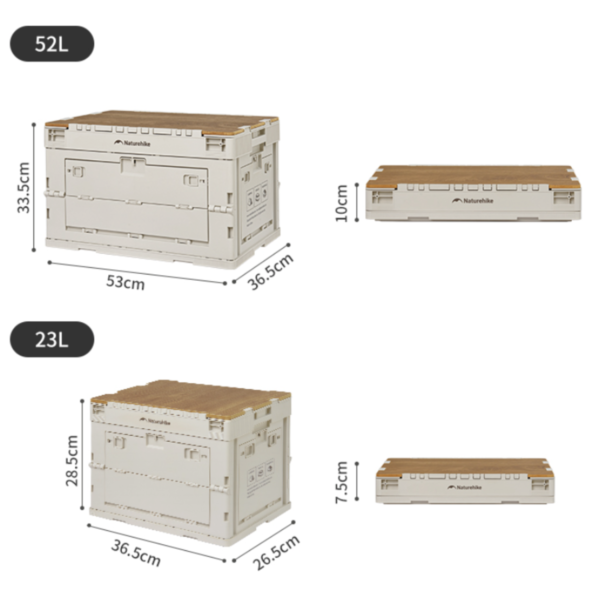 Naturehike Serie-Lingyue L Caja de almacenamiento plegable con Tablet de gran capacidad para exteriores, mesa portátil para acampar, equipo de acampada, caja de almacenamiento para maletero de coche, novedad de 2024