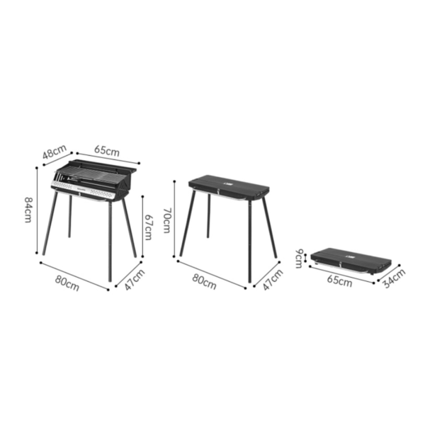 Naturehike Serie-Moyan Parrillas vertical de barbacoa, parrillas multifuncional con pata o sin pata a la mesa y suelo, portátil ligero para acampar, Picnic al aire libre, caja de estufa de cocina