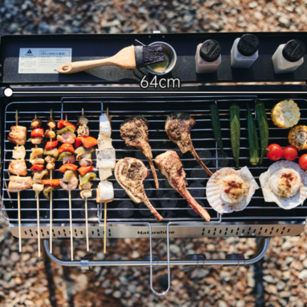 Naturehike Serie-Moyan Parrillas vertical de barbacoa, parrillas multifuncional con pata o sin pata a la mesa y suelo, portátil ligero para acampar, Picnic al aire libre, caja de estufa de cocina