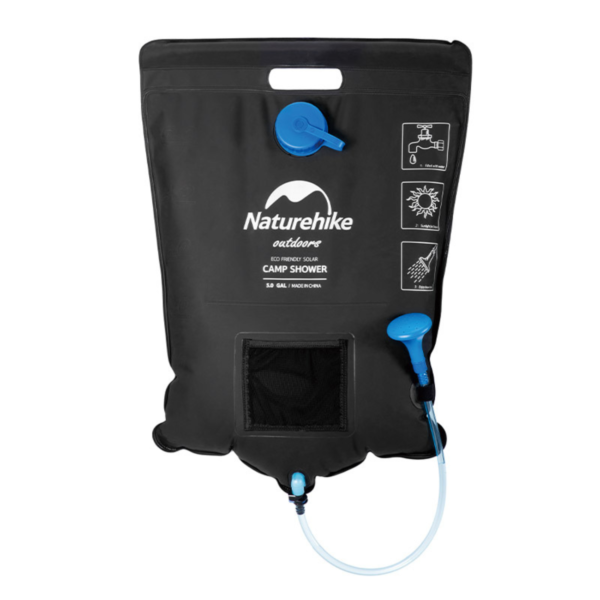 Naturehike Serie-Muchen ducha con calefacción Solar para exteriores, bolsa de EVA portátil de 20L, con temperatura de 40-50ºC, piezas de ducha portátil, Ligero de 420g