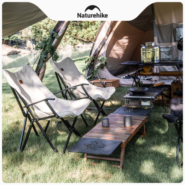 Naturehike Serie-Mujing silla plegable portátil para exteriores, respaldo ligero de aleación de aluminio, 3,4Kg, para acampada, jardín y Picnic