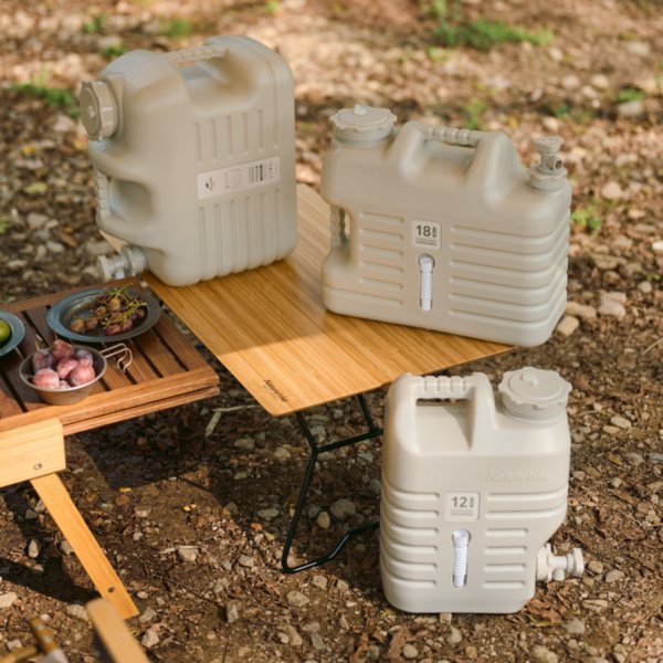 Naturehike Serie-T Cubo de agua para exterior 12L-24L, Contenedor de agua cuadrado de PE de calidad alimentaria para Picnic y acampada al aire libre, cubo con grifo, senderismo al aire libre, huracanes