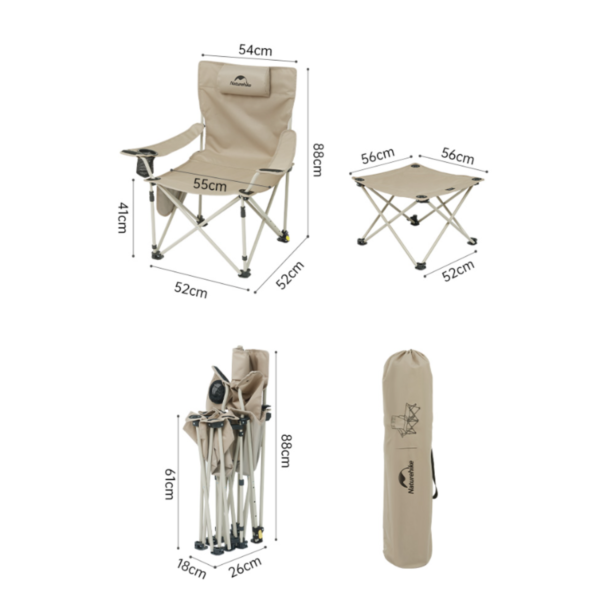 Naturehike Serie-T05J silla reclinable desmontable con almohada, taburete plegable para ocio, Camping al aire libre, pesca, sillón portátil ajustable, nuevo producto