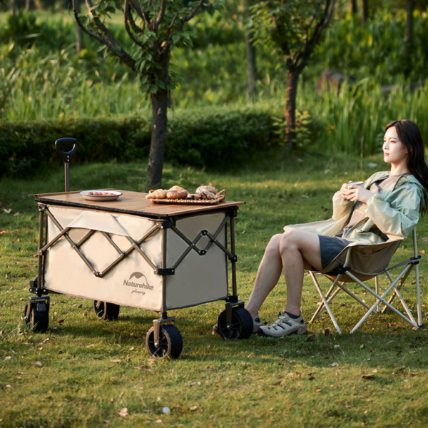 Naturehike Serie-TC03 carrito plegable de gran capacidad, Con rueda frena,  carretilla portátil de gran capacidad de carga de 120Kg, cuatro ruedas, para acampar, Picnic