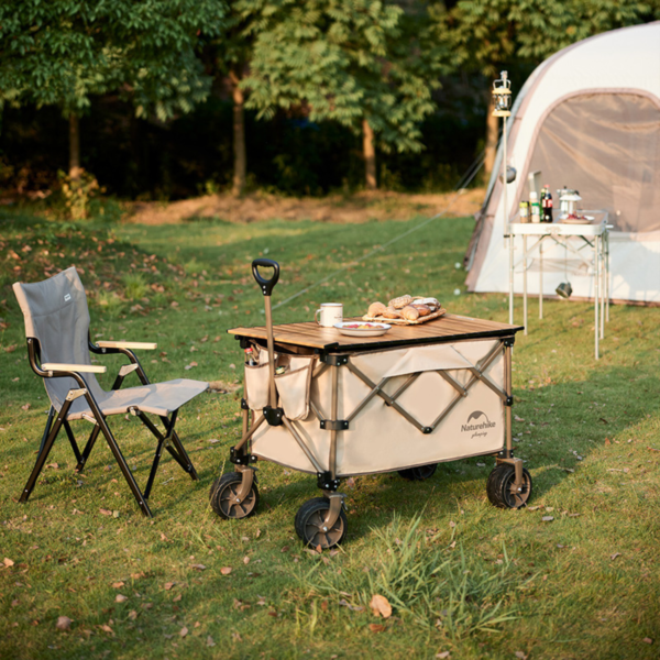 Naturehike Serie-TC03 carrito plegable de gran capacidad, Con rueda frena,  carretilla portátil de gran capacidad de carga de 120Kg, cuatro ruedas, para acampar, Picnic