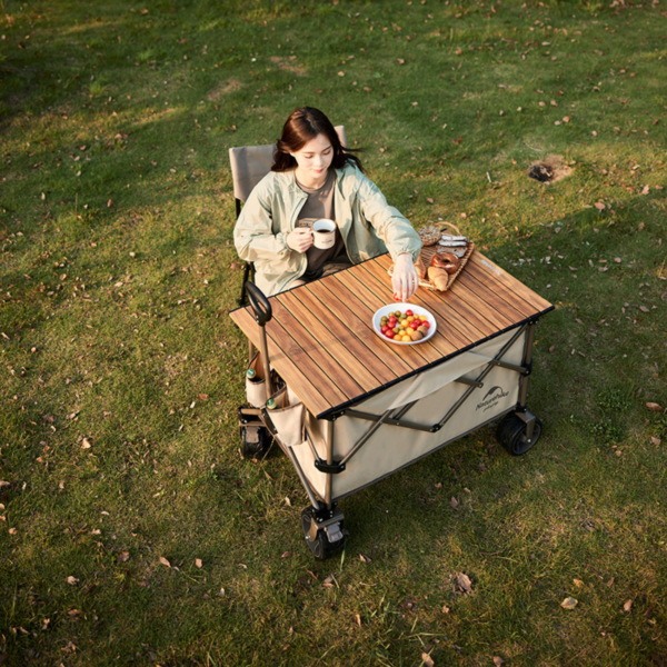 Naturehike Serie-TC03 carrito plegable de gran capacidad, Con rueda frena,  carretilla portátil de gran capacidad de carga de 120Kg, cuatro ruedas, para acampar, Picnic