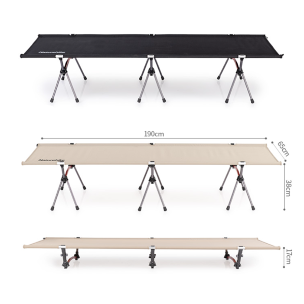 Naturehike Serie-XJ04 Cama plegable plegable portátil de aleación de aluminio para acampar, tienda de campaña, ultraligera, plegable, cómoda, de alta resistencia, para interiores/ exteriores